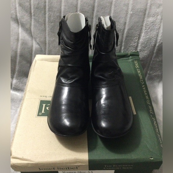 Josef Seibel Faye 5 Black Leather Ankle Boot EU 37 US 6 to 6.5 - Picture 2 of 11